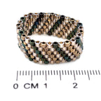 WP17 - PerlenSet edel - 3teilig - mehrfärbiges GlanzBlatt mit Armband und Ring