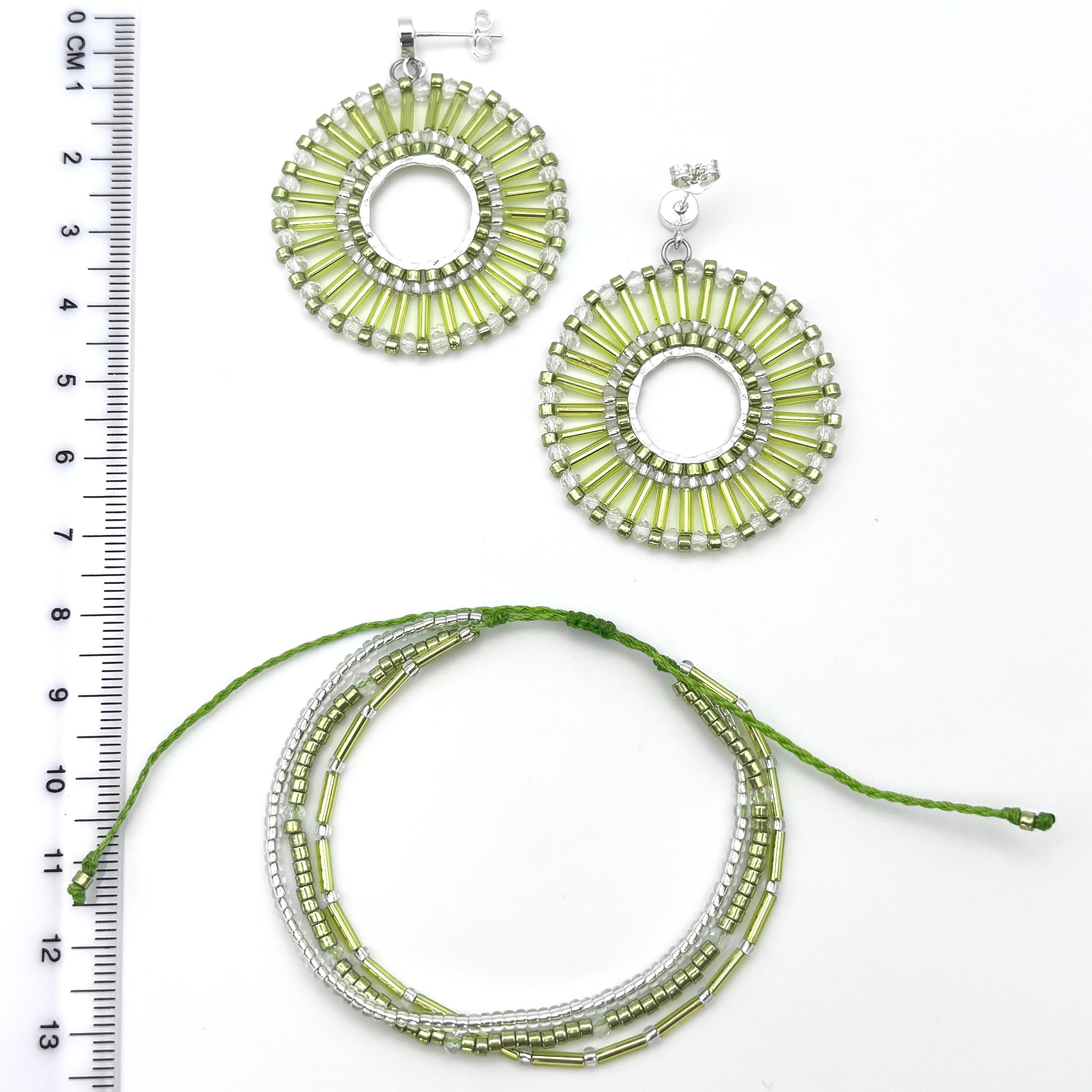 WP08 - PerlenSet edel - 2teilig - GlanzRad mit 3-fach Armband